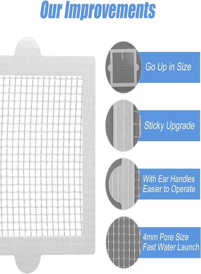 ESTAMINE 10PCS Disposable Shower Drain Hair Catchers, Mesh Stickers Hair Drainer, Hair Catcher Shower Drain Flat, Hair Strainer, Hair Filter, Hair Stopper for Bathroom/Bathtub/Kitchen Drain (Square) - Image 2